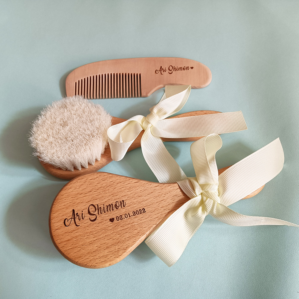 Hair Care Names - Özel adı ile bebek banyo tarak,