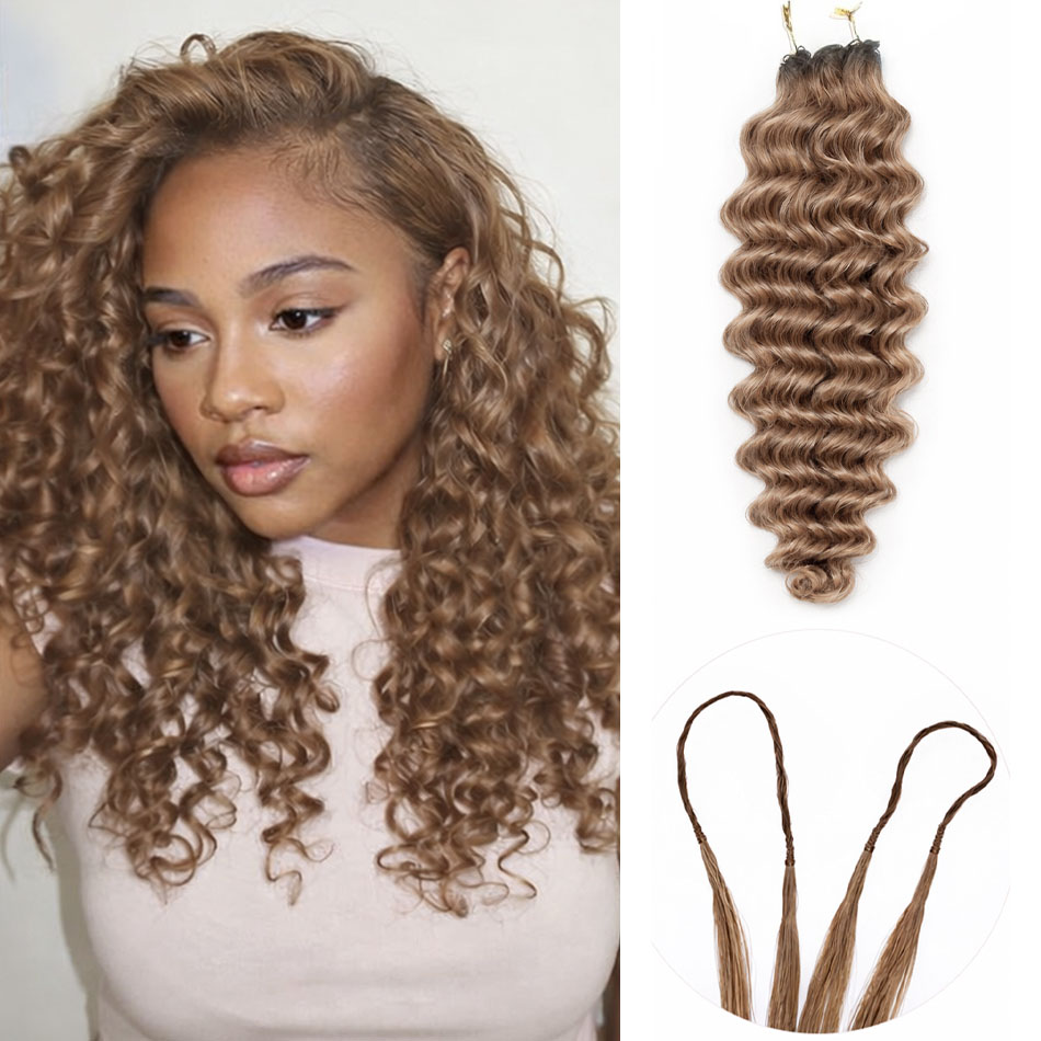 Hair Care Honey - Bal Kahverengi Derin Dalgalı Kroşe İnsan