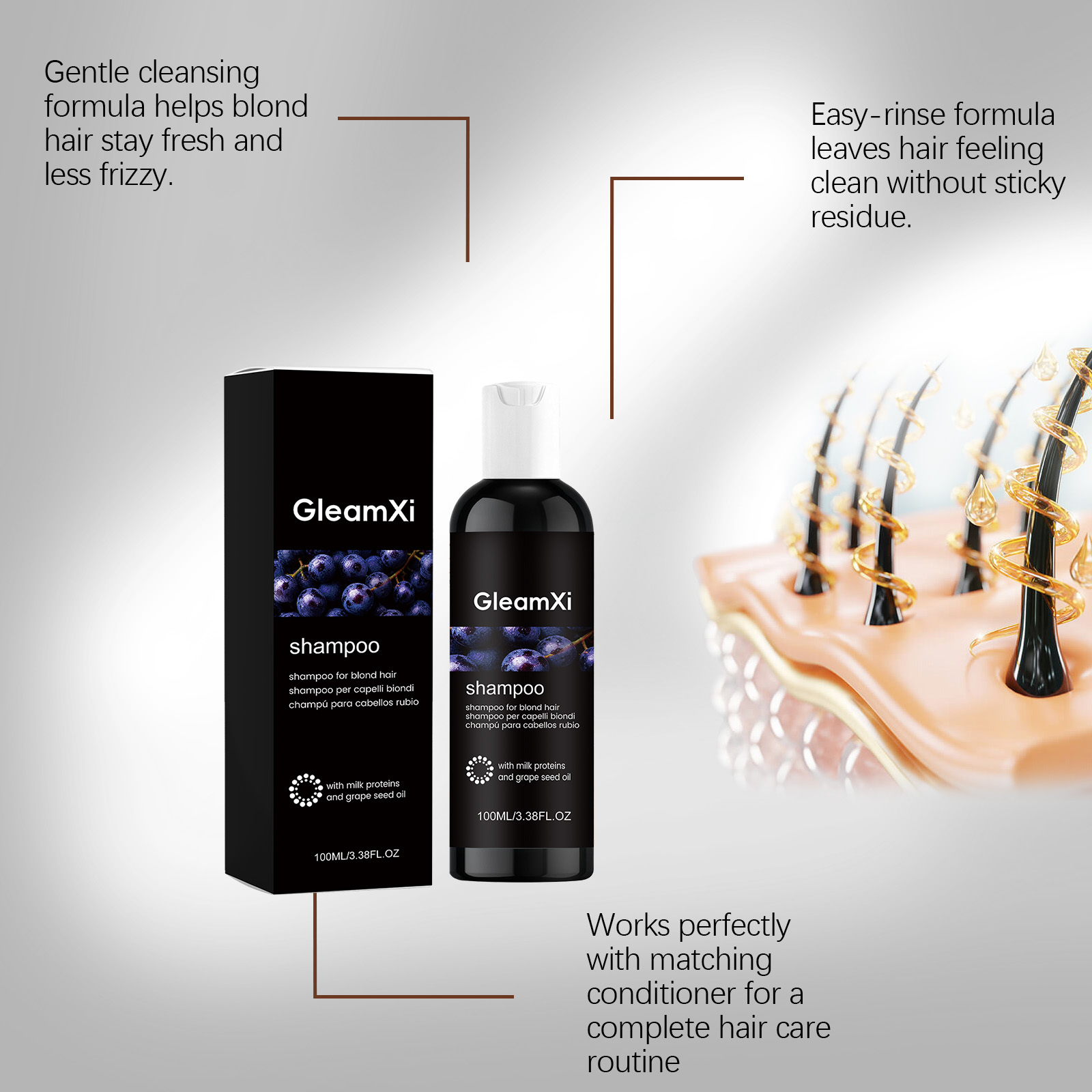 GleamXi Sarı Saç Rengi Koruyuc - Hair Care For Dry And Frizzy Hair incelemesi ve fiyatı
