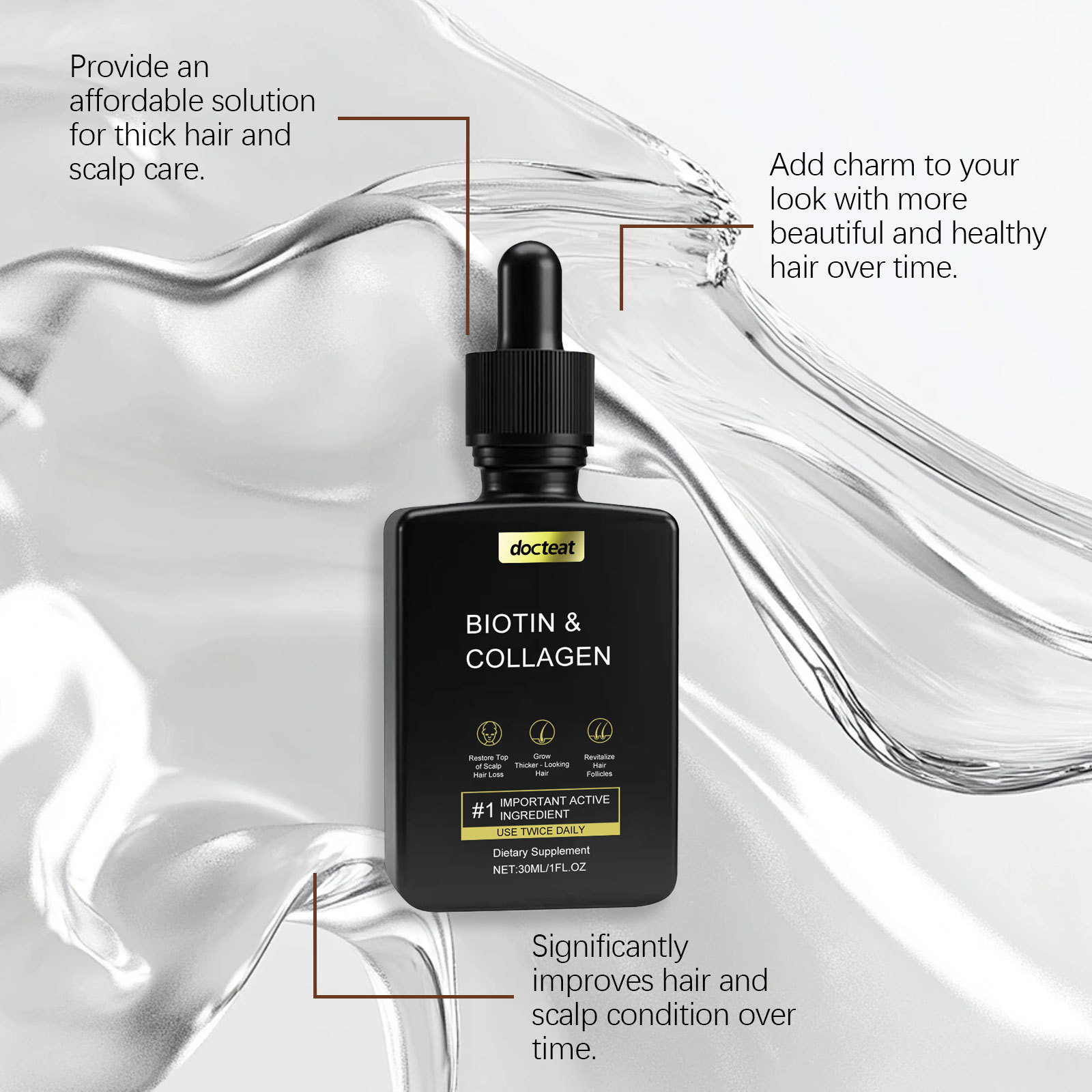 Kolajen Saç Uzatma Damlaları H - Hair Care For Dry And Frizzy Hair incelemesi ve fiyatı